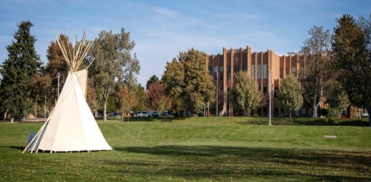 Teepee sits on ISU campus