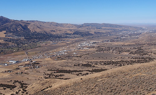 Looking north of Portneuf Valley and Pocatello, southeastern Idaho