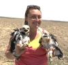 Leticia Camacho with raptors